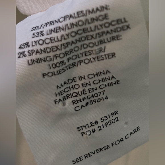 Cabi White Linen Trousers - Picture 2 of 7